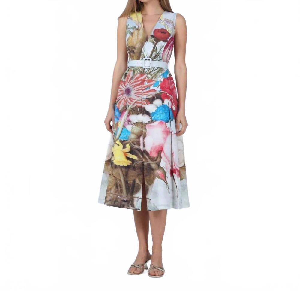 NEW AYLAYA gracie v-neck midi dress in youth